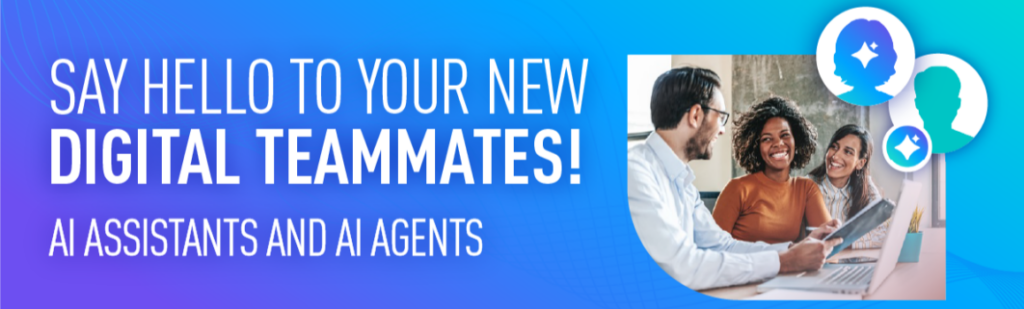 A banner welcoming "digital teammates" to your business communications.